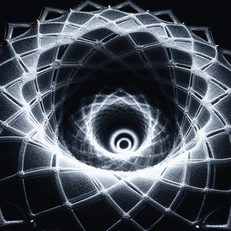 Vortex — concentric rings spiralling into a bright centre.
